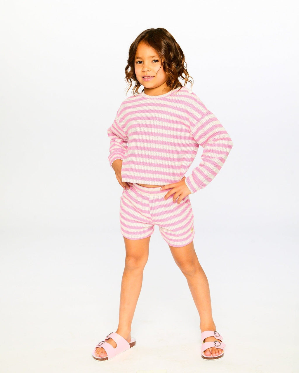 Striped Shorts Pink And White