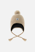 Winter Peruvian Knit Hat With Pompom Taupe