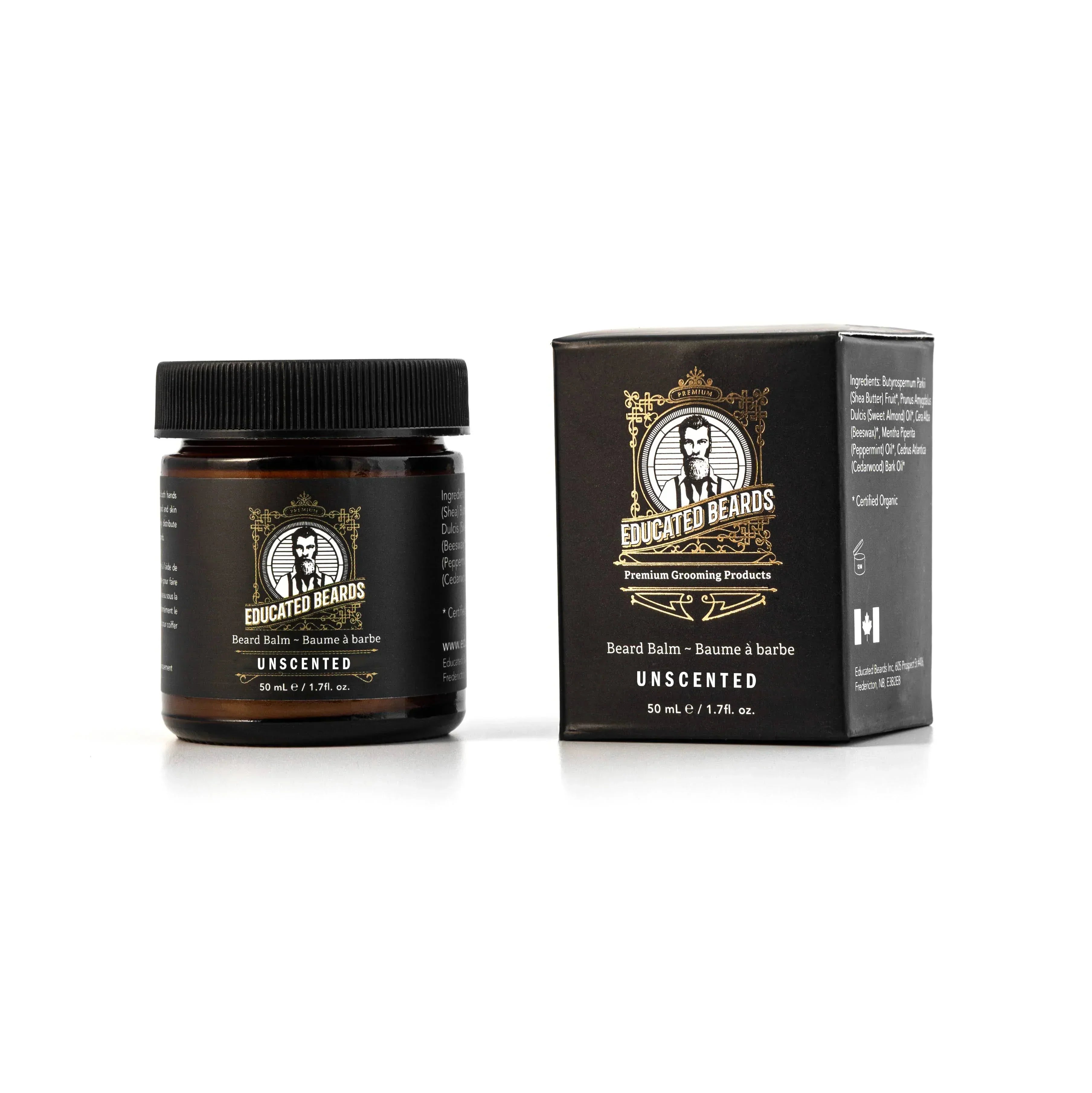 Educated Beards Organic Beard Balm - Unscented / Bare, 50ml